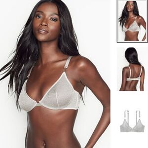 Victoria's Secret Silver Bra and Panty Set